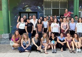 os jóvenes europeos en el albergue municipal de Lada, Langreo