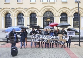 Profesorado técnico de FP durante las protestas que protagonizaron en 2023.