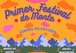 Detalle del cartel del primer Festival de Monte de la estación de montaña Valgrande-Pajares.