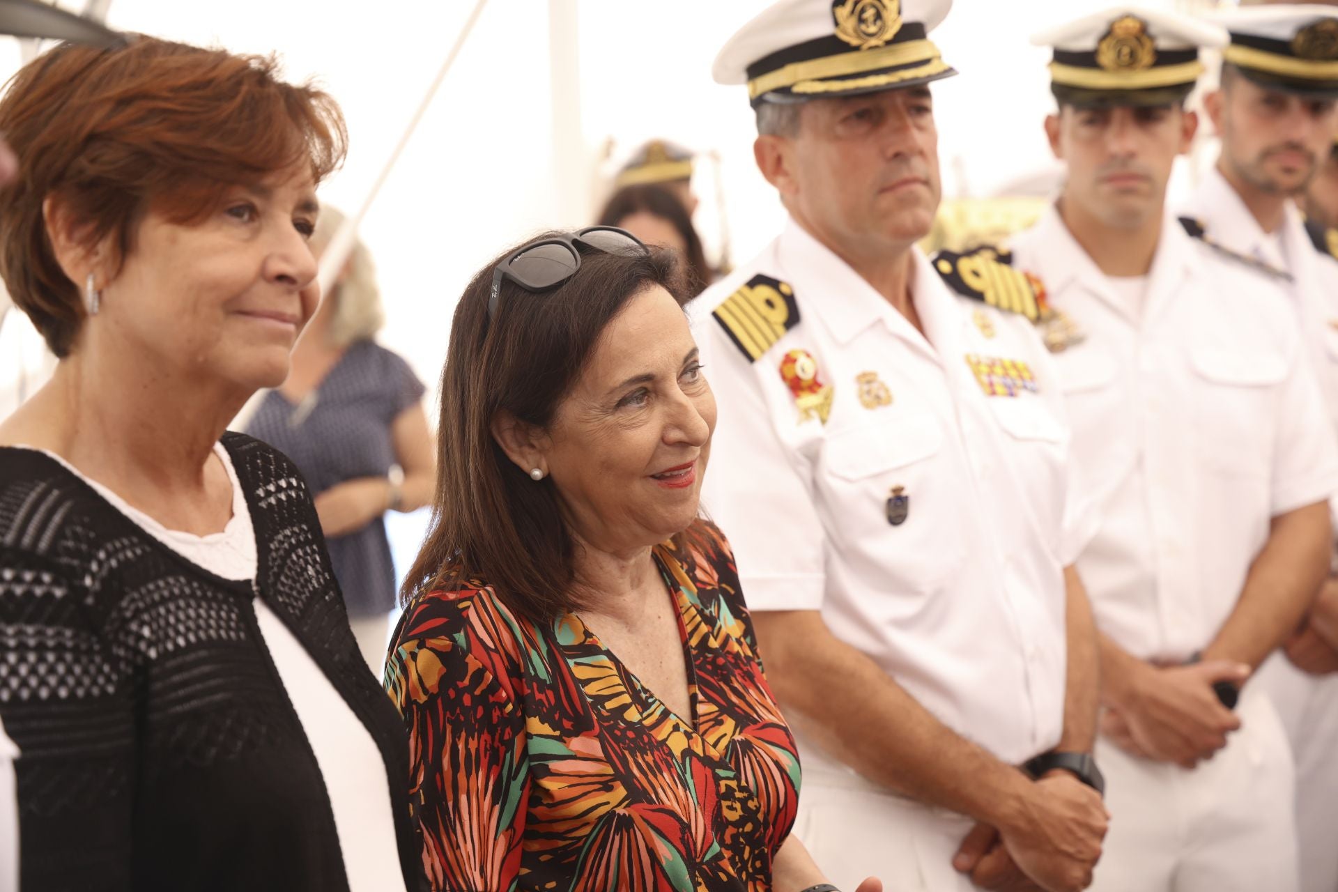 Margarita Robles, a bordo del &#039;Juan Sebastián de Elcano&#039; en Gijón