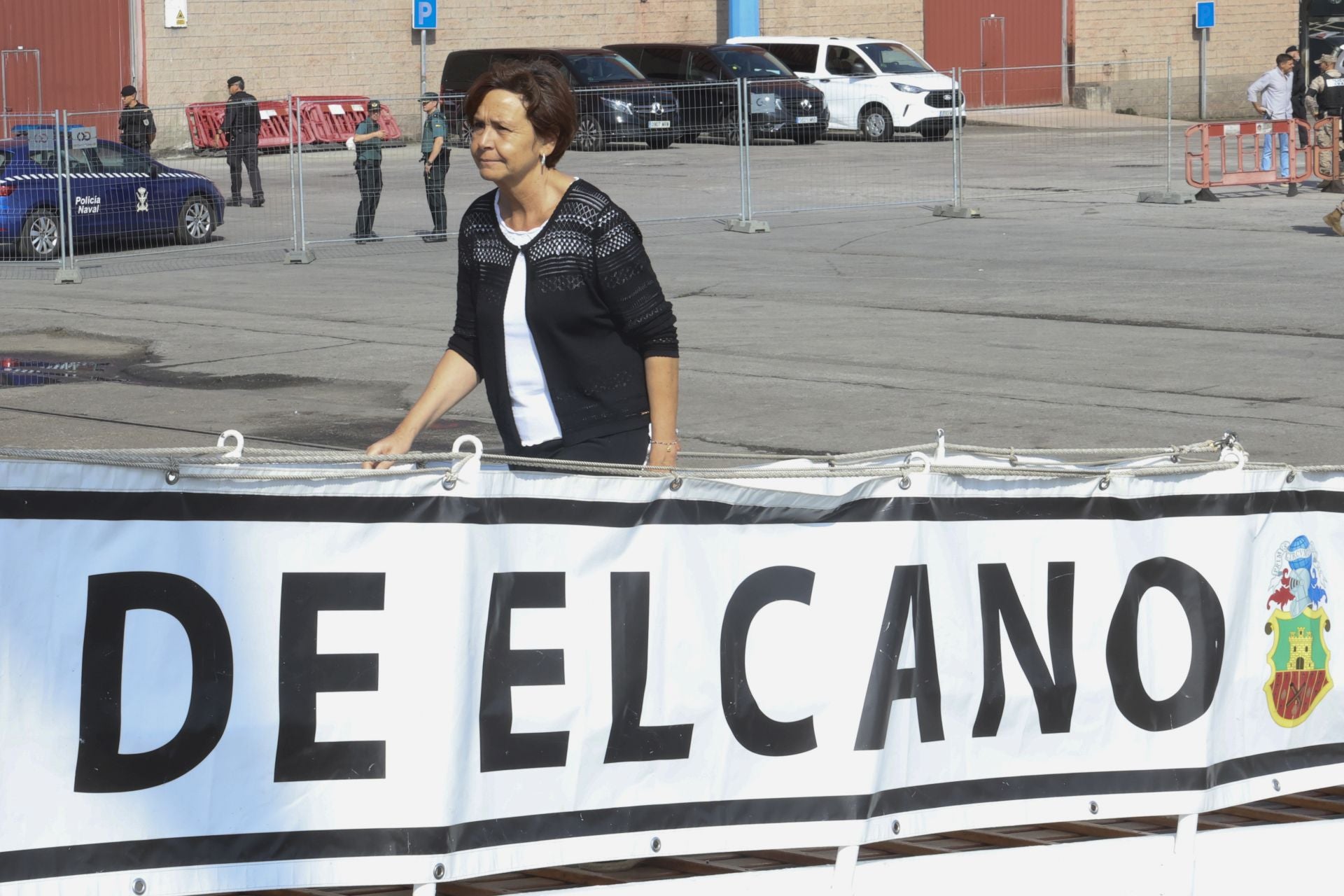 Margarita Robles, a bordo del &#039;Juan Sebastián de Elcano&#039; en Gijón