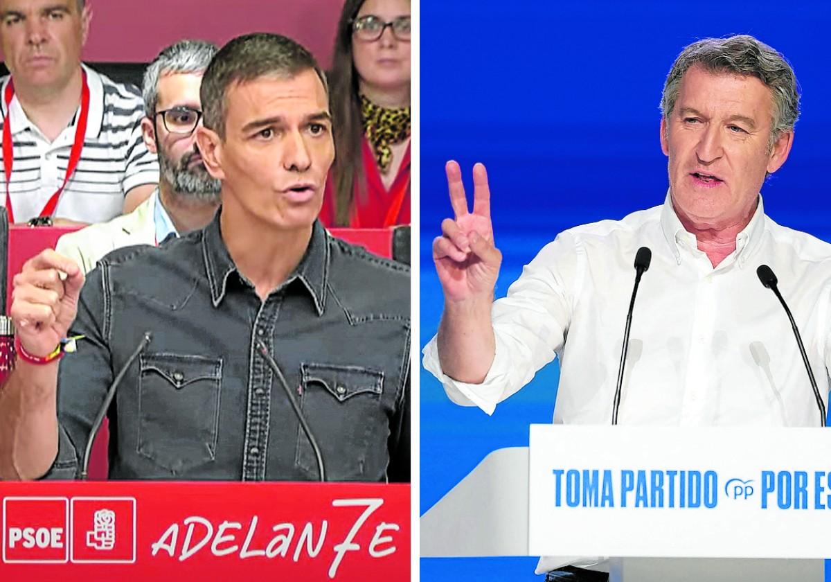 Cara de Feijóo, cruz de Sánchez