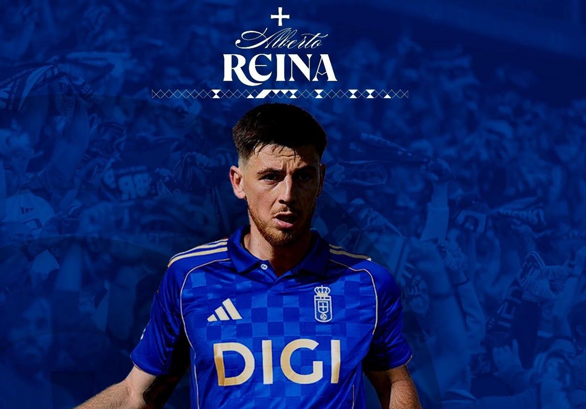 Alberto Reina, nuevo jugador del Real Oviedo, en una imagen compartida por el club.