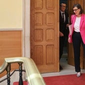 Nieves Roqueñí y José Luis Barettino saliendo del despacho de la alcaldesa Carmen Moriyón el pasado mes de junio.