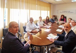 Un momento de la reunión de Marta del Arco con la Mesa Sociosanitaria de Fade.