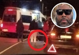 Emiliano B. R. yace en la calzada tras ser acribillado a tiros en Lugo de Llanera.