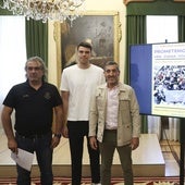 Carlos Rodellar, Javi Menéndez, Jorge Pañeda y Nacho Galán ayer, en el Ayuntamiento de Gijón.