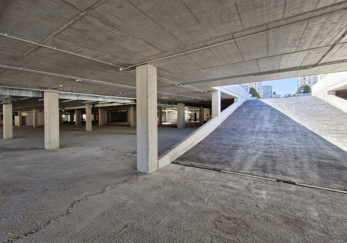 Planta subterránea del aparcamiento que se construye en la avenida de Portugal.