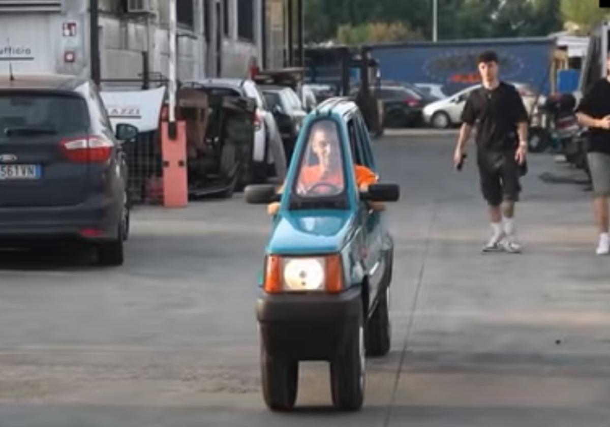 Andrea Marazzi tuvo que ponerle un motor eléctrico al Fiat Panda, ya que el de combustión no cabía.