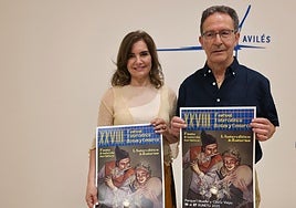 La concejala de Cultura, Yolanda Alonso, junto al director del festival, Juan Casas.