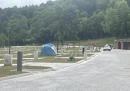 Camping de Villamorey, donde se realizan las últimas actuaciones para su apertura.