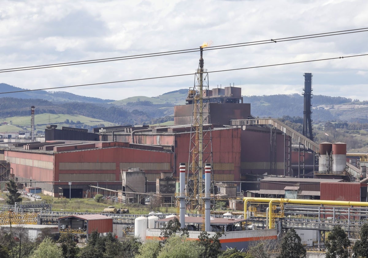 Acería de la planta de Arcelor en Gijón.