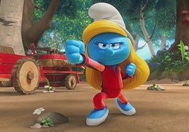 Una de las posibles representaciones de Pitufa Karateca, la elegida para instalar en La Pola.