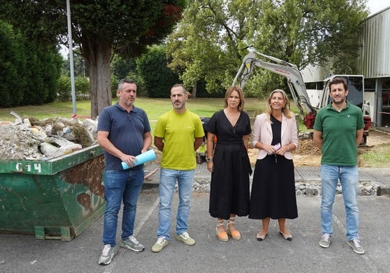 Visita al inicio de los trabajos de mejora del acceso al colegio de La Fresneda.