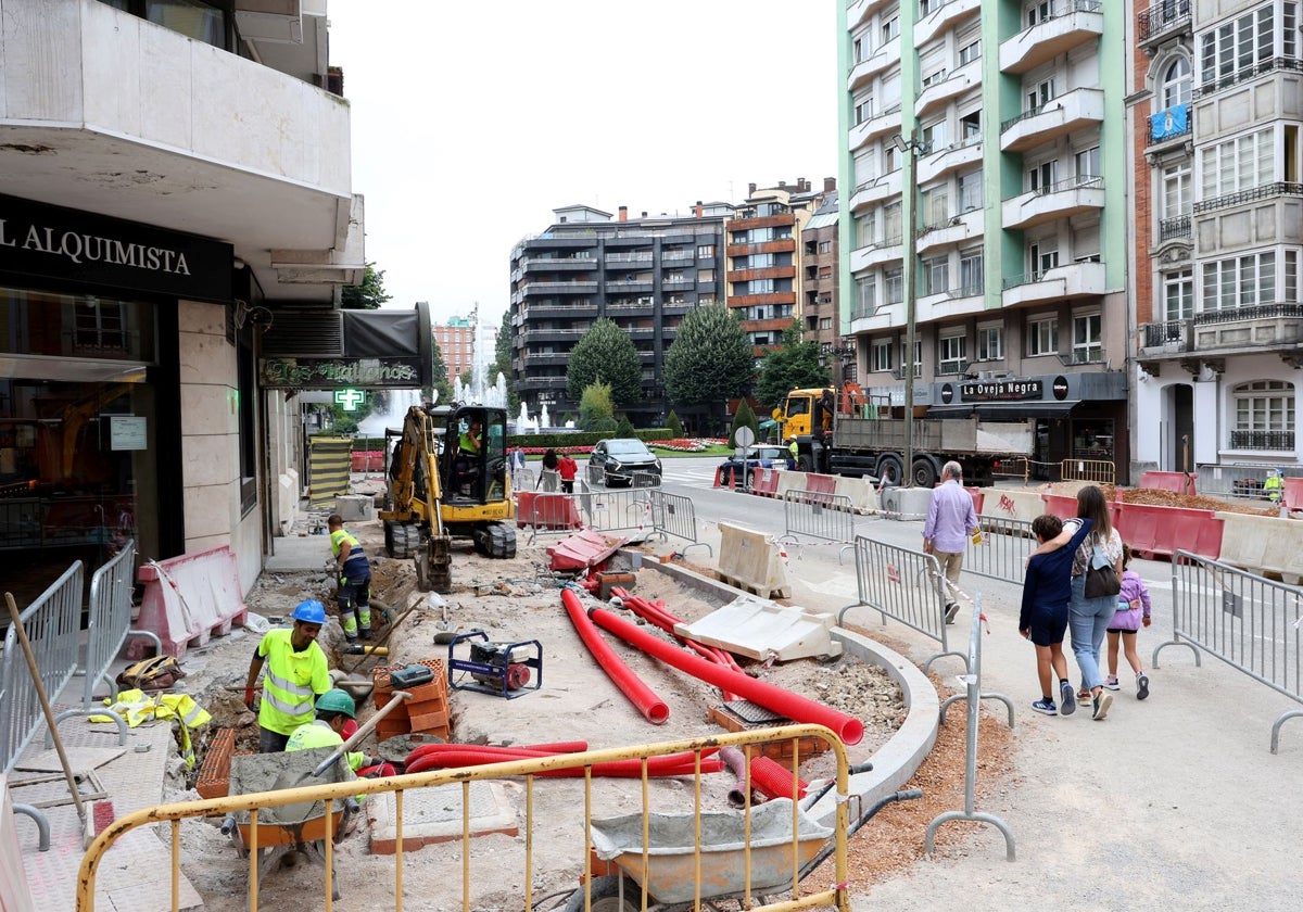 La avenida de Galicia, en obras.