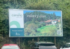 El nuevo cartel a la entrada de Candás