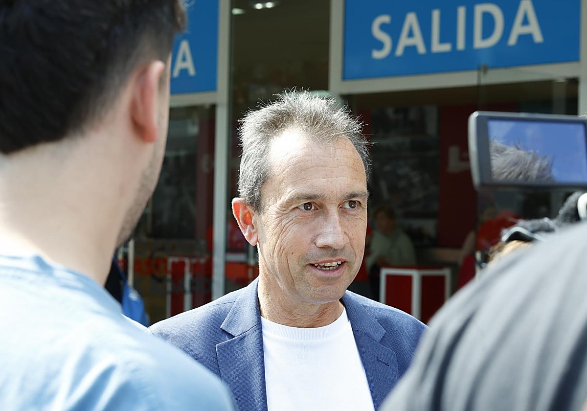 Ovidio Zapico, a su llegada a la Feria Internacional de Muestras de Asturias (Fidma).