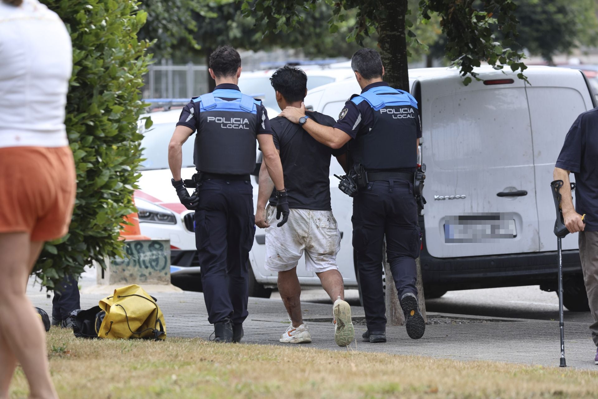 Detenido tras subirse a una grúa de obra de 30 metros en Montevil, en Gijón