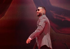 Maluma, durante un concierto en México.