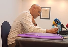 Rozada, en su despedida del Real Avilés en un hotel de Oviedo.