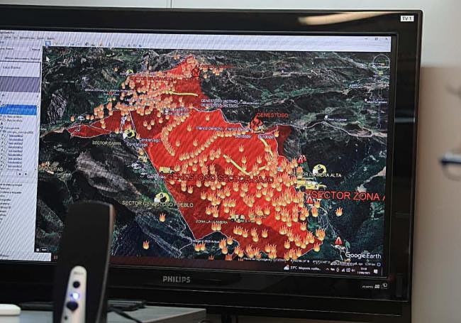 Imagen de los puntos en los que se encuentran los incendios.