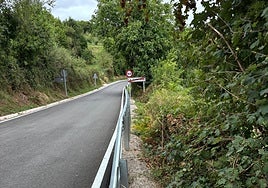 Vallas en la carretera de Priesca.