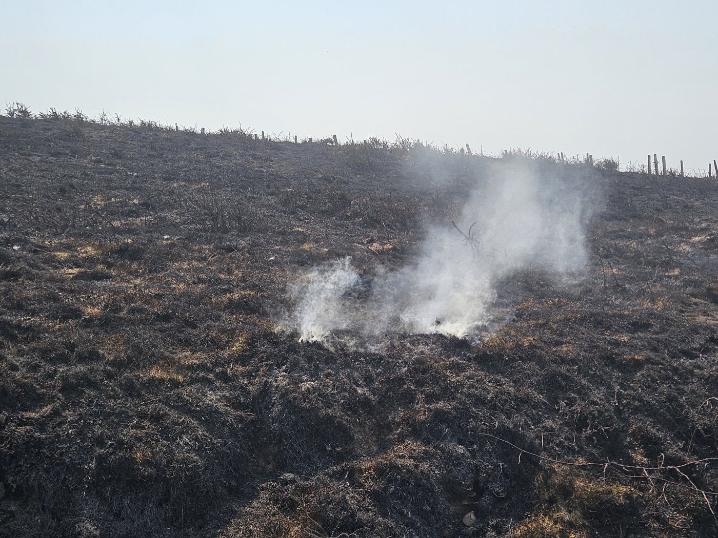 Un incendio activo por debajo del suelo en Genestoso.