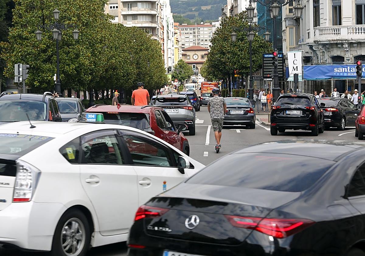 Tráfico en el centro de la ciudad.