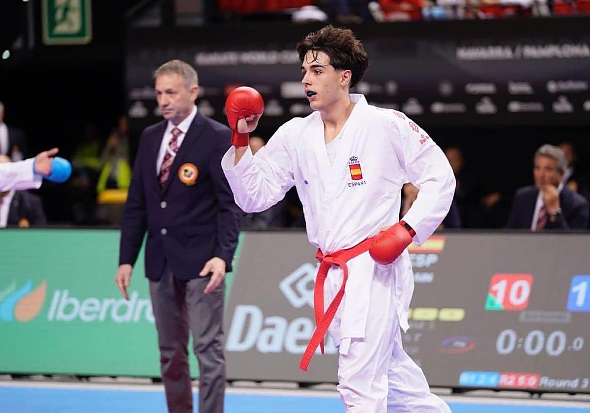 Borja Gutiérrez, durante uno de sus combates.