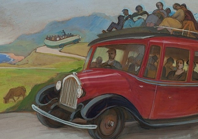 Vista parcial de un óleo de Nicanor Piñole.