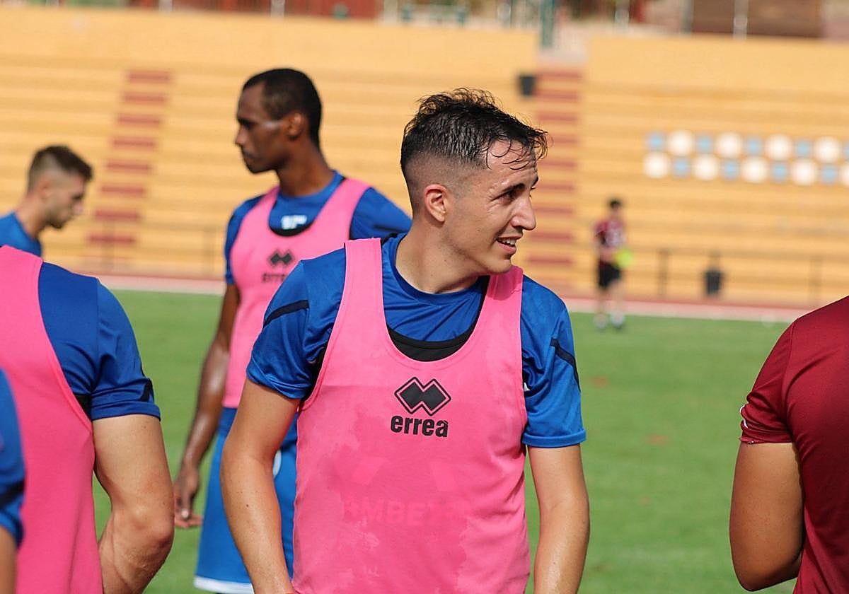Soler, durante su primer entrenamiento con el Lorca Deportiva.