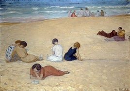 'Mujeres en la playa', óleo sobre lienzo, 1926-1930.