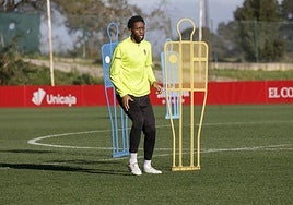 Kembo, en un entrenamiento en Mareo.