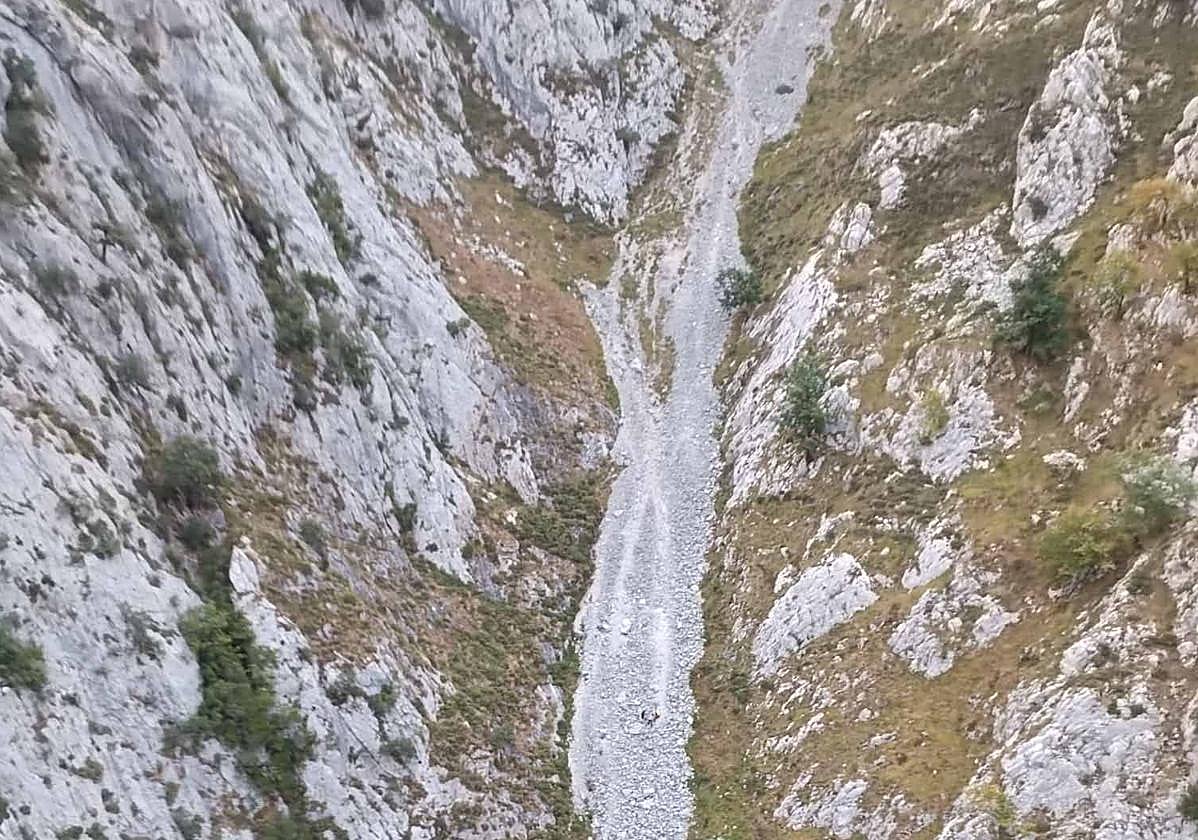 La zona en la que se encontraban los hombres rescatados.