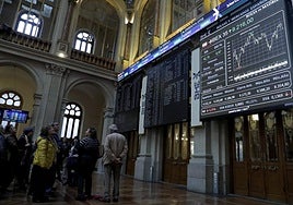 Interior de la Bolsa de Madrid.