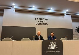 José Manuel Campa y Javier Fernández Teruelo, decano de Derecho.