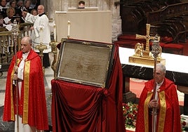 El Santo Sudario, durante la festividad de San Mateo del pasado año.
