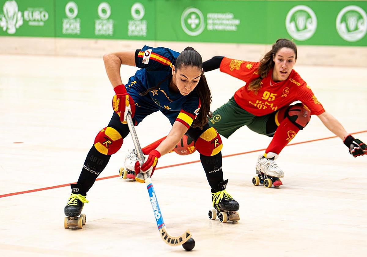 La jugadora del Telecable Marta Piquero, durante el duelo de semifinales ante Francia.