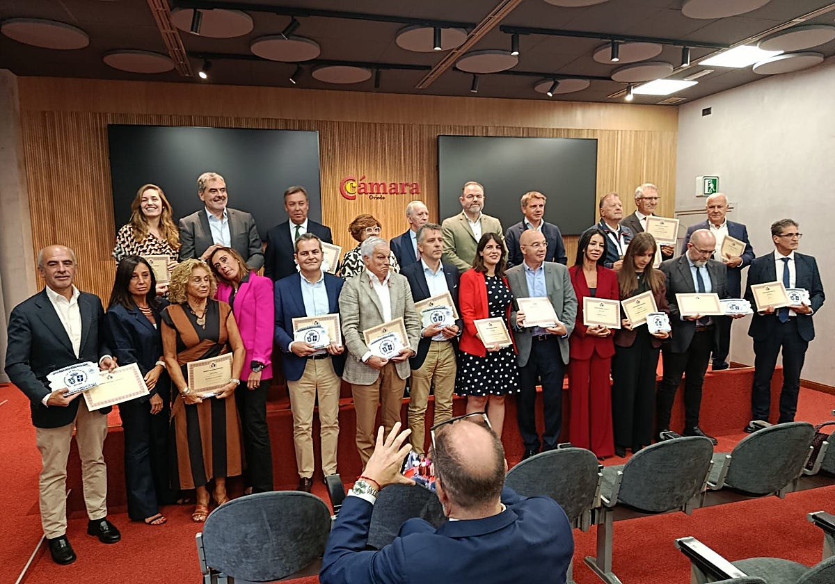 Los empresarios premiados.