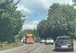 El corredor del Nalón, AS-117 a su paso por Langreo donde más circulación se concentra