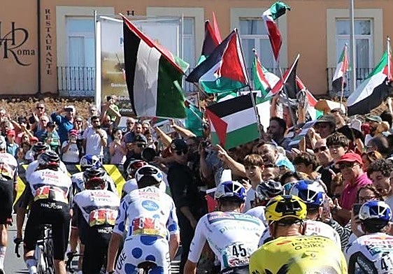 Vuelta Ciclista a España en la Granja de San Ildefonso este pasado sábado.