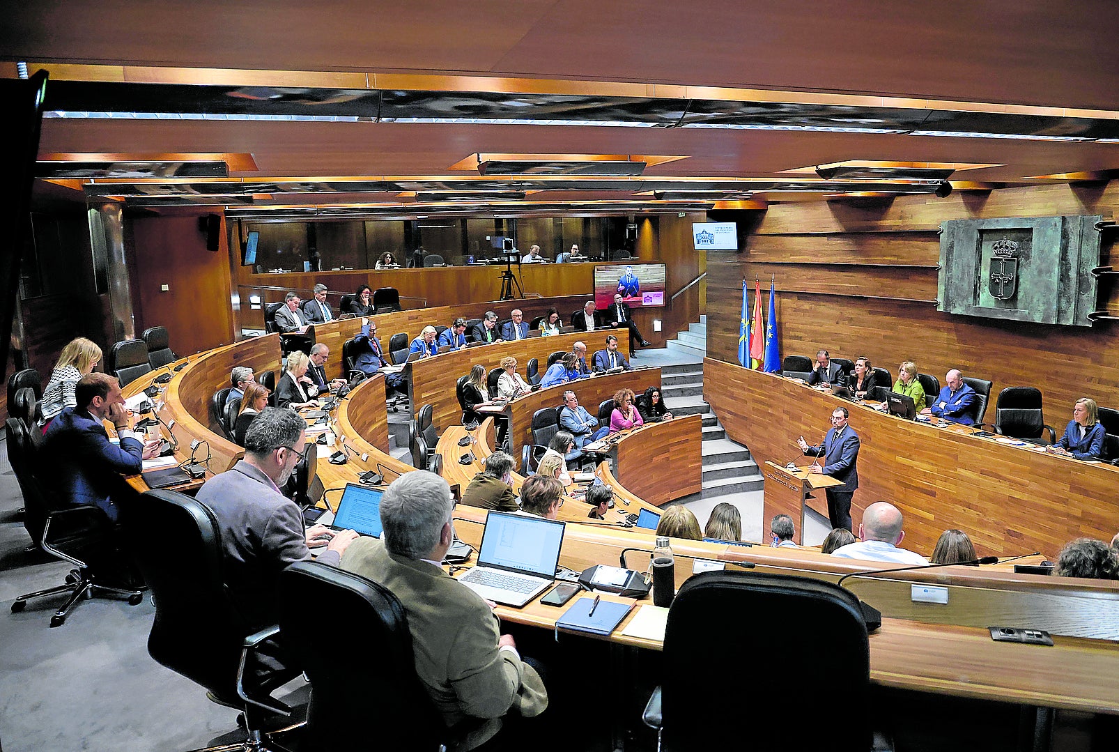 Adrián Barbón, el año pasado, durante su intervención en el debate del estado de la región.