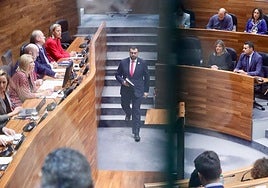 Adrián Barbón, esta mañana en el debate del estado de la región en la Junta General.