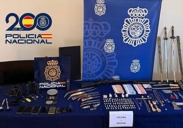Material incautado por la Policía Nacional.