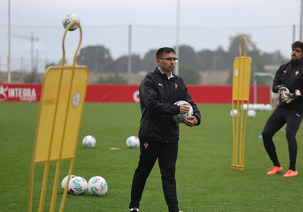 Garitano, ayer, en el inicio del entrenamiento.