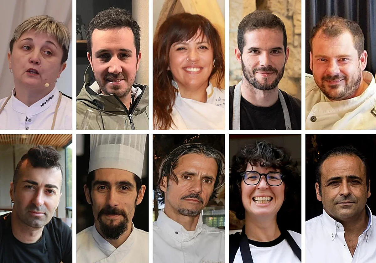 De izquierda a derecha y de arriba abajo: Mirta Rodríguez, de Torneiro; Xune Andrade, de Monte; Lara Roguez, de Abarike; Adrián San Julián de Yume; Josep Moreno de Deliranto; Diego Fernández de Regueiro; Ricardo Señorán, de Farragua; Fran Heras, de Mi Candelita; Elena Fernández, de Panduru, e Iván Hortal, de Grupo Leyenda.