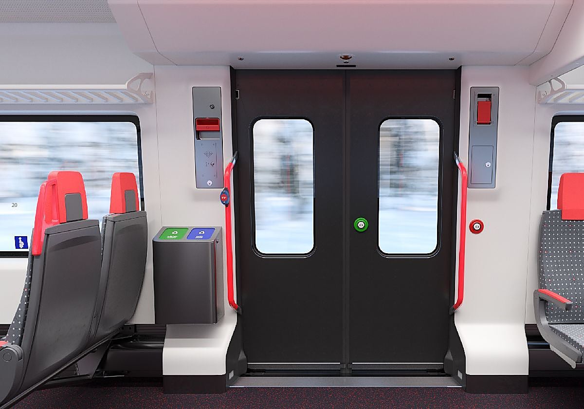 Infografía sobre el interior de los futuros trenes que fabrica CAF para la red de ancho métrico.