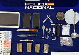 Parte del material incautado por la Policía.