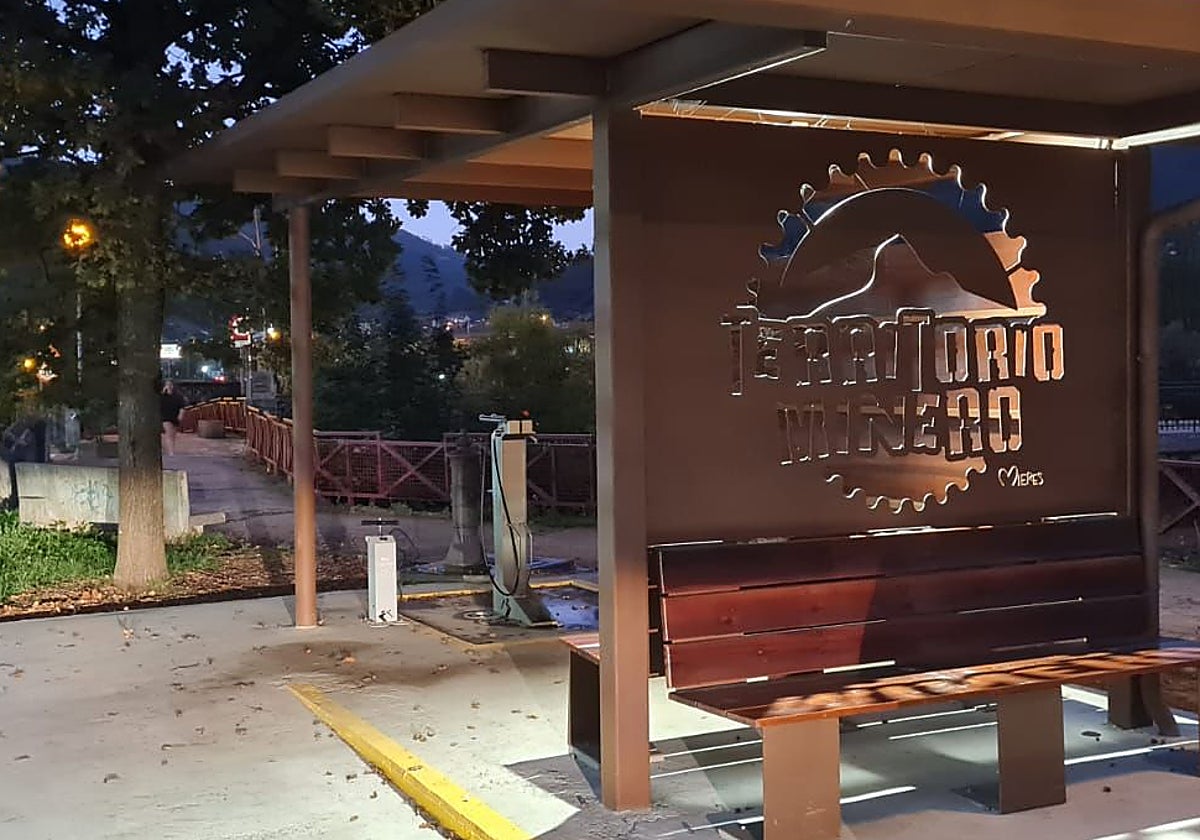 El punto de servicio para bicicletas de Mieres.