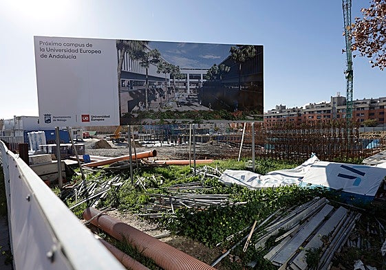 Obras de construcción de un campus de la Universidad Europea en Andalucía.
